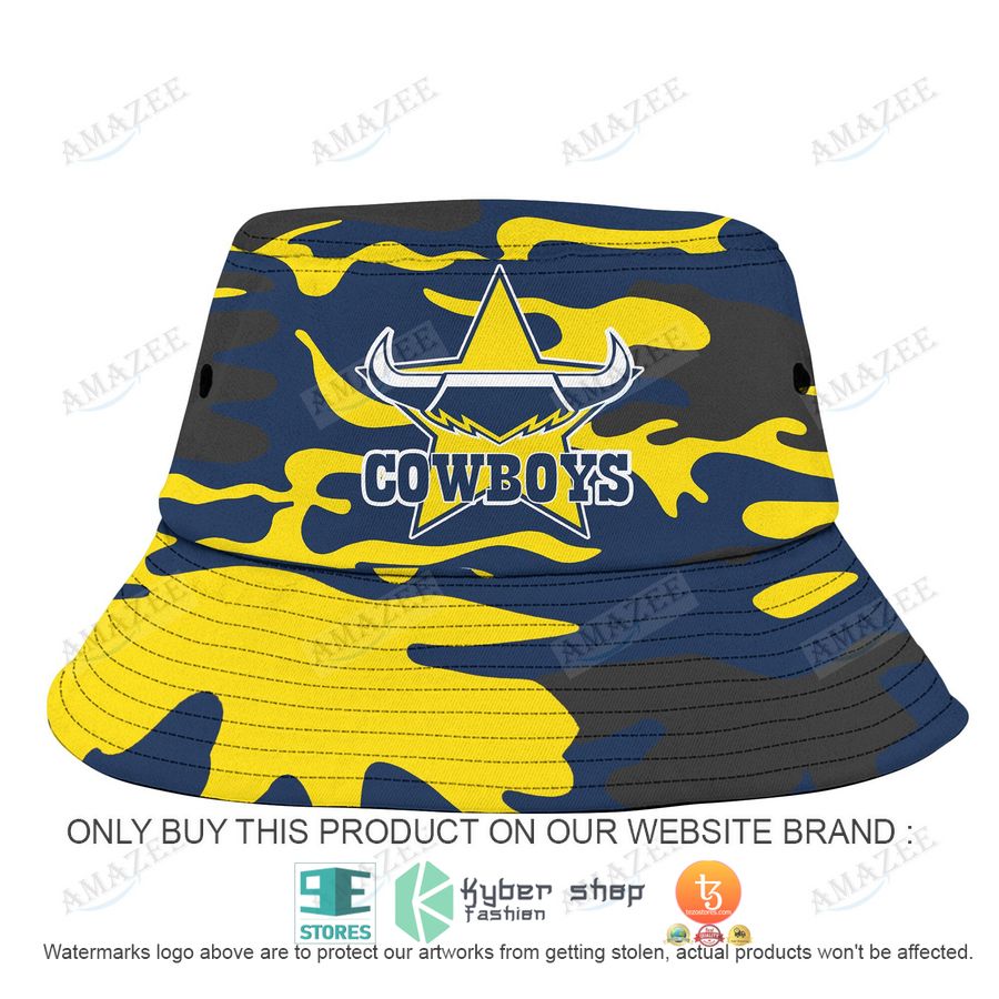 personalized north queensland cowboys camo bucket hat 1 5738