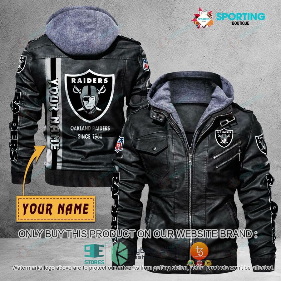 personalized oakland raiders since 1960 leather jacket 1 47558