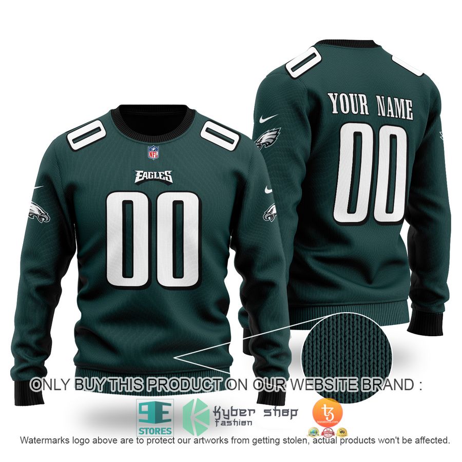 NEW Philadelphia Eagles green Custom Name Sweater 1 personalized philadelphia eagles nfl green sweater 1 59931