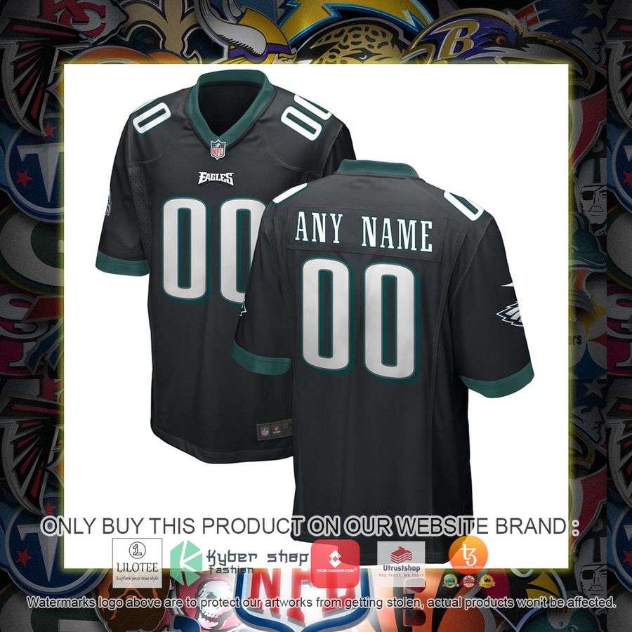 personalized philadelphia eagles nike alternate black football jersey 1 14925