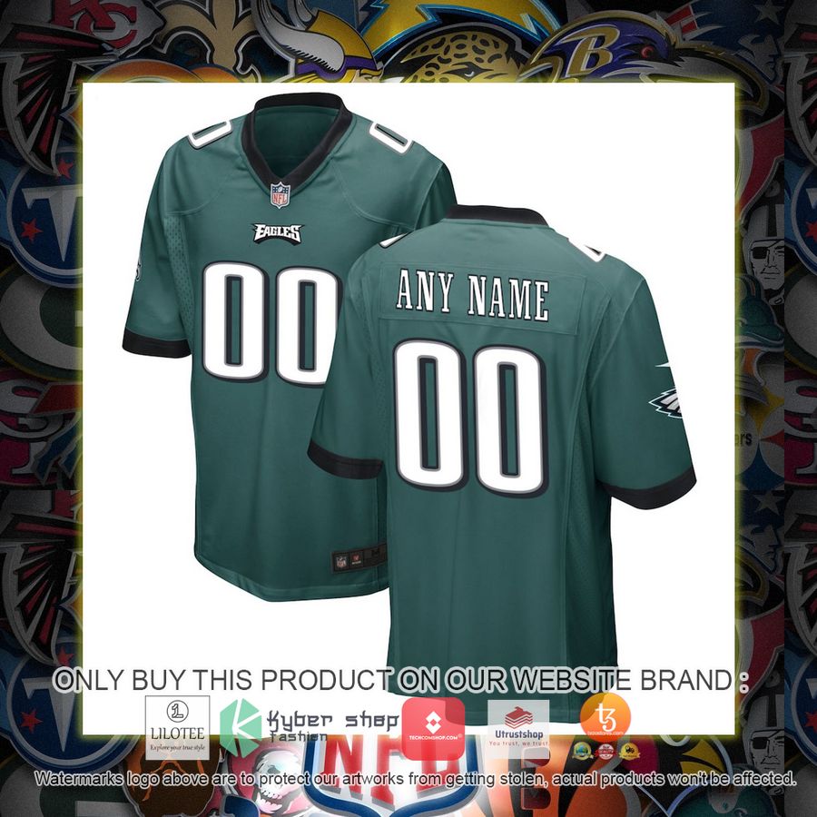 personalized philadelphia eagles nike midnight green football jersey 1 746