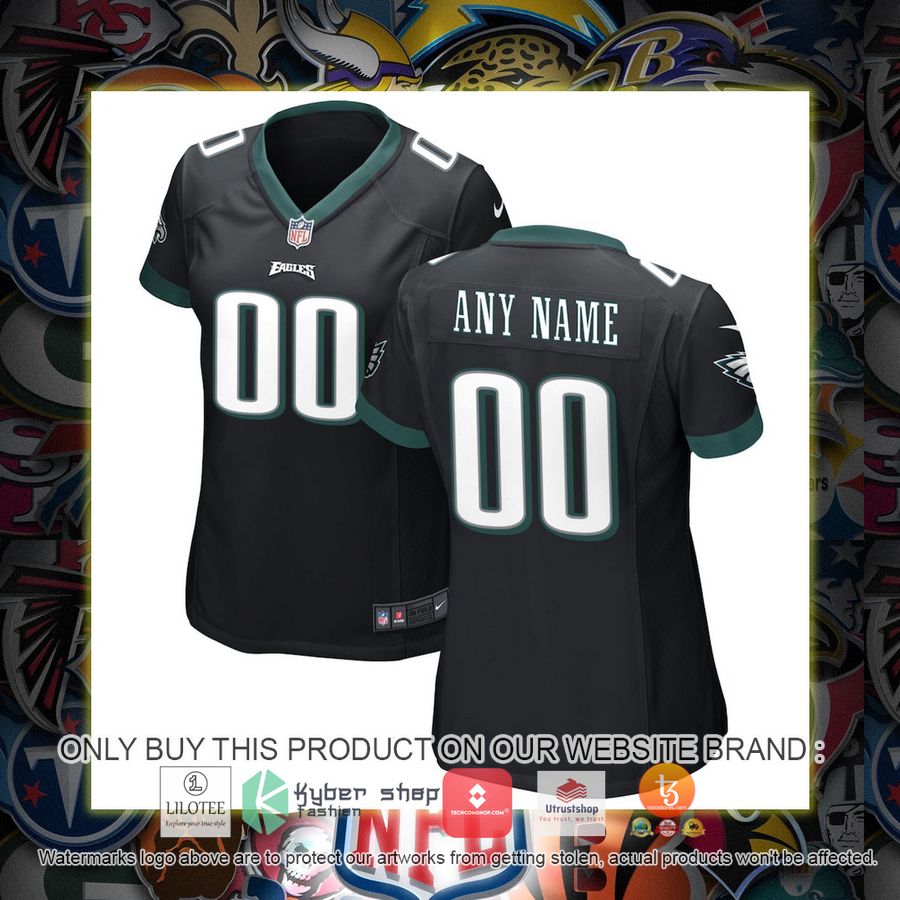 personalized philadelphia eagles nike womens alternate black football jersey 1 81668