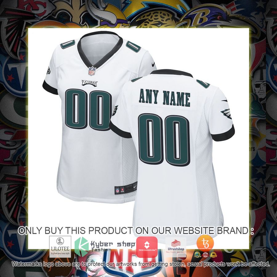 personalized philadelphia eagles nike womens white football jersey 1 83753