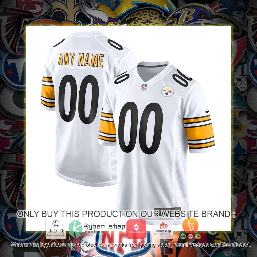 HOT Pittsburgh Steelers Nike Game White Personalized Football Jersey 1 personalized pittsburgh steelers nike game white football jersey 1 76102