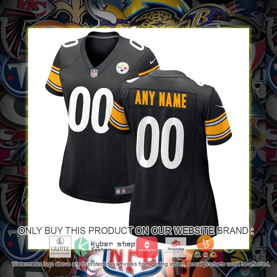 HOT Pittsburgh Steelers Nike Women's Black Custom Football Jersey Shirt 7 personalized pittsburgh steelers nike womens black football jersey 1 19911