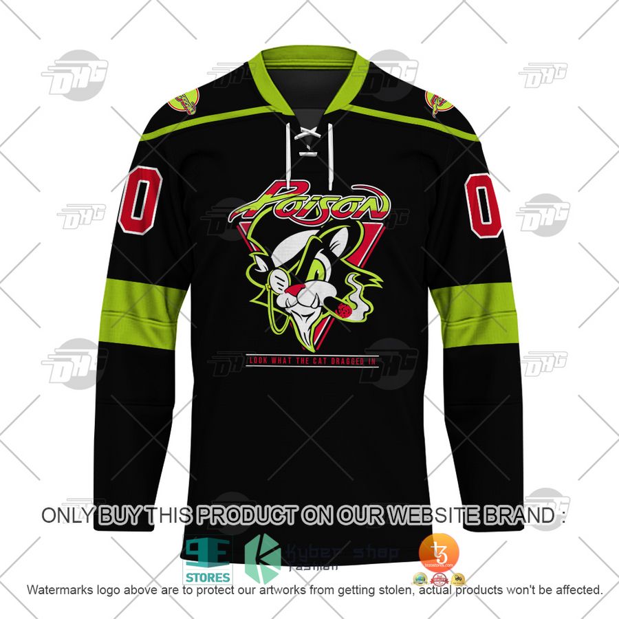 NEW Poison Look What The Cat Dragged In Custom Name Hockey Jersey 2 personalized poison look what the cat dragged in hockey jersey 2 40002