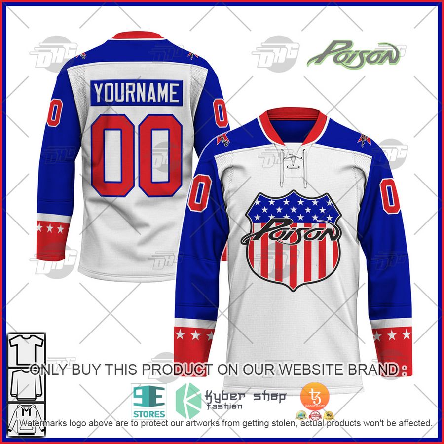 NEW Poison Stars and Stripes Custom Name Hockey Jersey 6 personalized poison stars and stripes hockey jersey 1 42417