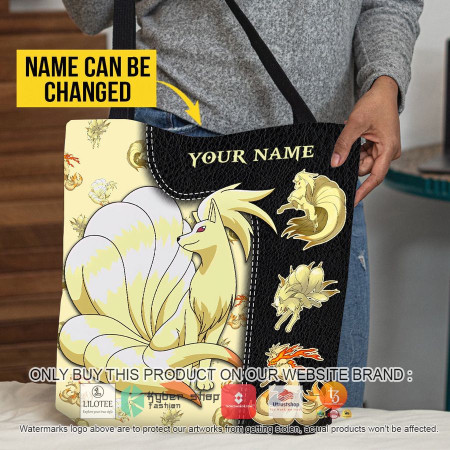 personalized pokemon ninetales black all over tote bag 1 15864