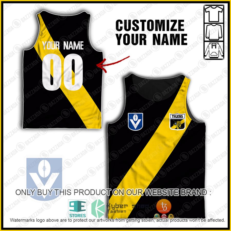 personalized richmond football club vintage retro afl guernsey 90s tank top 1 41706