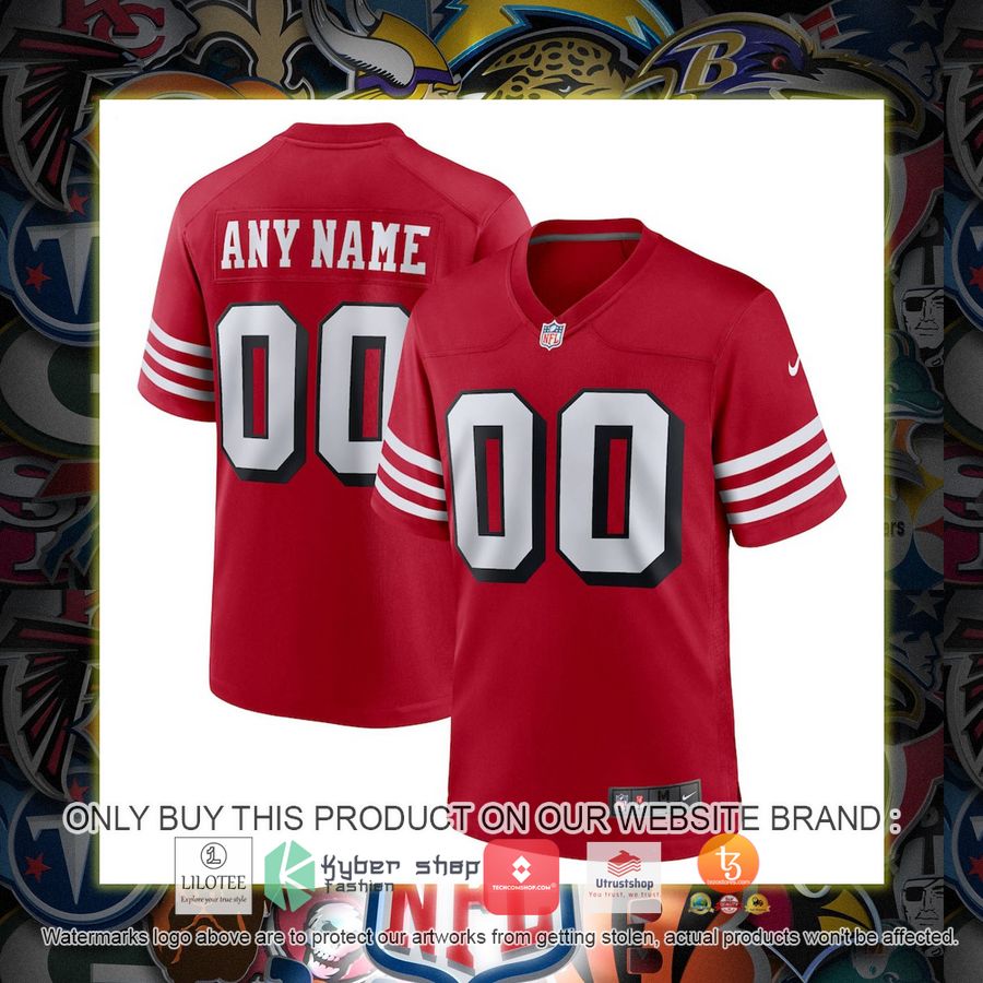personalized san francisco 49ers nike alternate scarlet football jersey 1 74638
