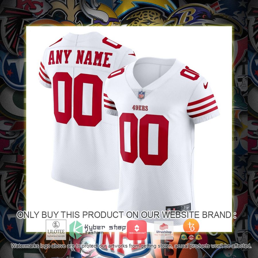 personalized san francisco 49ers nike vapor elite white football jersey 1 69304
