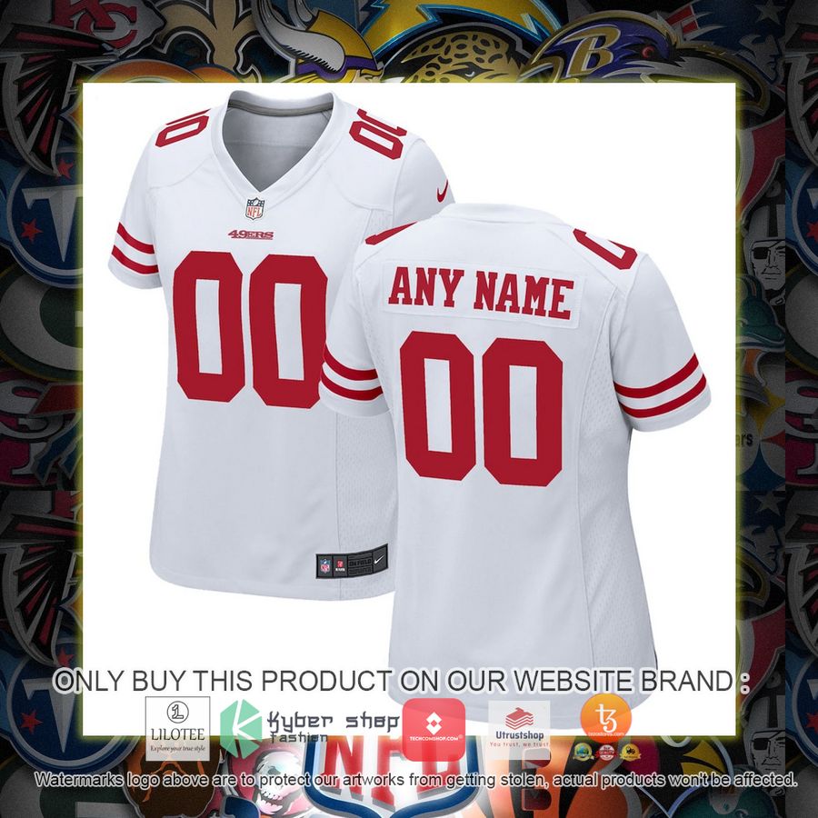 personalized san francisco 49ers nike womens white football jersey 1 50270