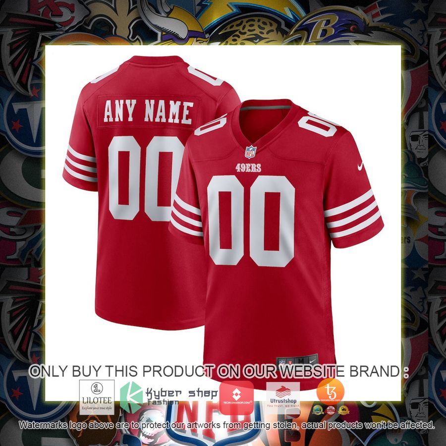 personalized san francisco 49ers nike youth game scarlet football jersey 1 13977