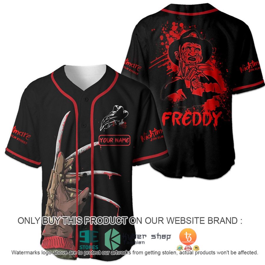 personalized scary halloween freddy krueger baseball jersey 1 52959