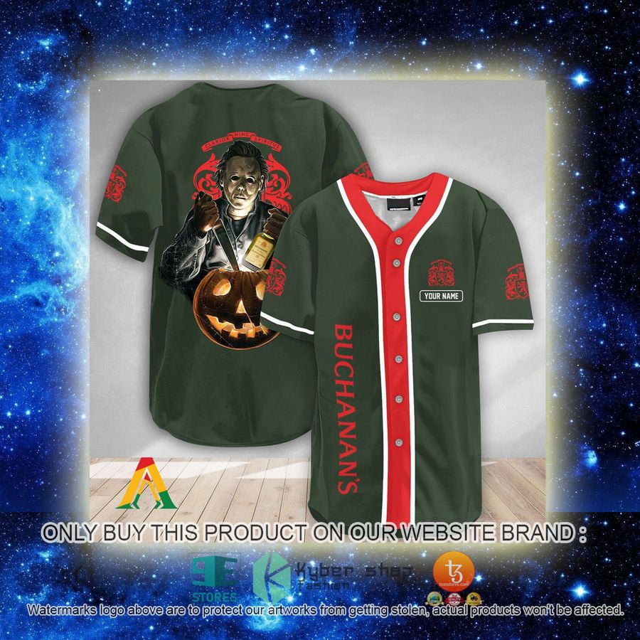 NEW Personalized Scary Michael Myers Pumpkin Buchanan's Baseball Shirt 2 personalized scary michael myers pumpkin buchanans baseball jersey 2 42861
