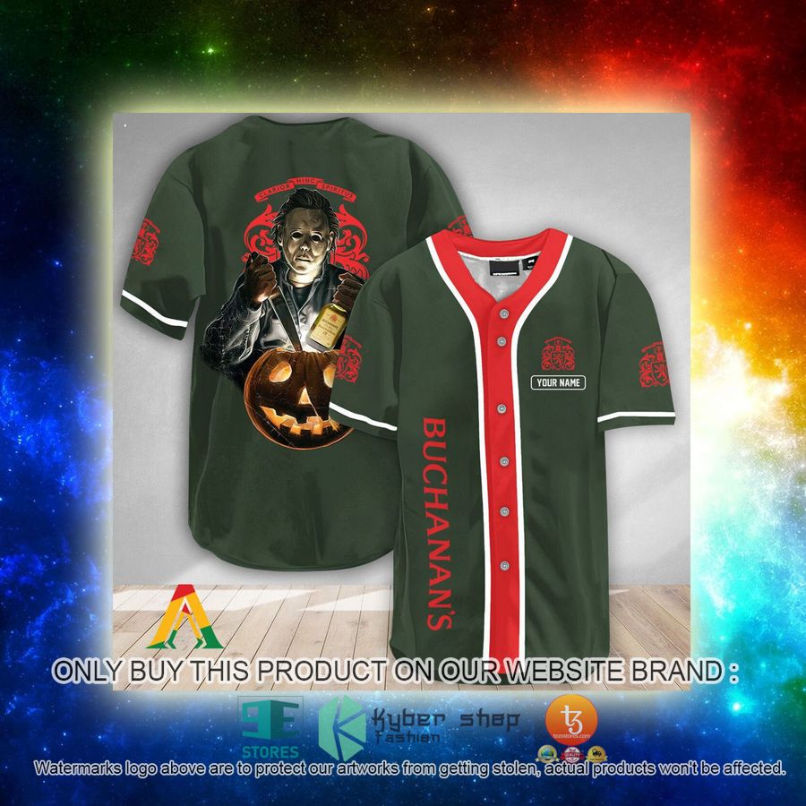 NEW Personalized Scary Michael Myers Pumpkin Buchanan's Baseball Shirt 3 personalized scary michael myers pumpkin buchanans baseball jersey 3 13841