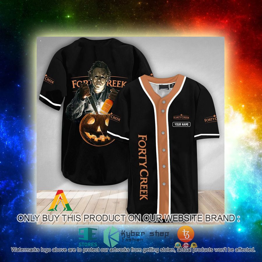 NEW Personalized Scary Michael Myers Pumpkin Forty Creek Baseball Shirt 3 personalized scary michael myers pumpkin forty creek baseball jersey 3 20158