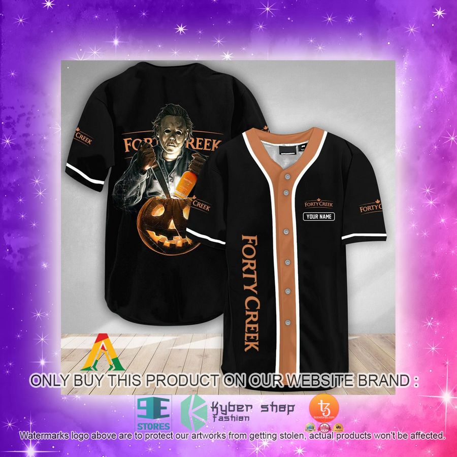 NEW Personalized Scary Michael Myers Pumpkin Forty Creek Baseball Shirt 4 personalized scary michael myers pumpkin forty creek baseball jersey 4 42931