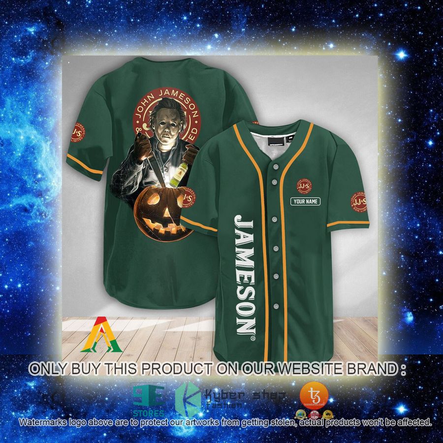 NEW Personalized Scary Michael Myers Pumpkin Jameson Baseball Shirt 2 personalized scary michael myers pumpkin jameson baseball jersey 2 51673