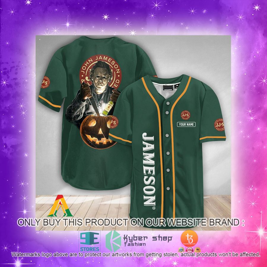 NEW Personalized Scary Michael Myers Pumpkin Jameson Baseball Shirt 4 personalized scary michael myers pumpkin jameson baseball jersey 4 3105