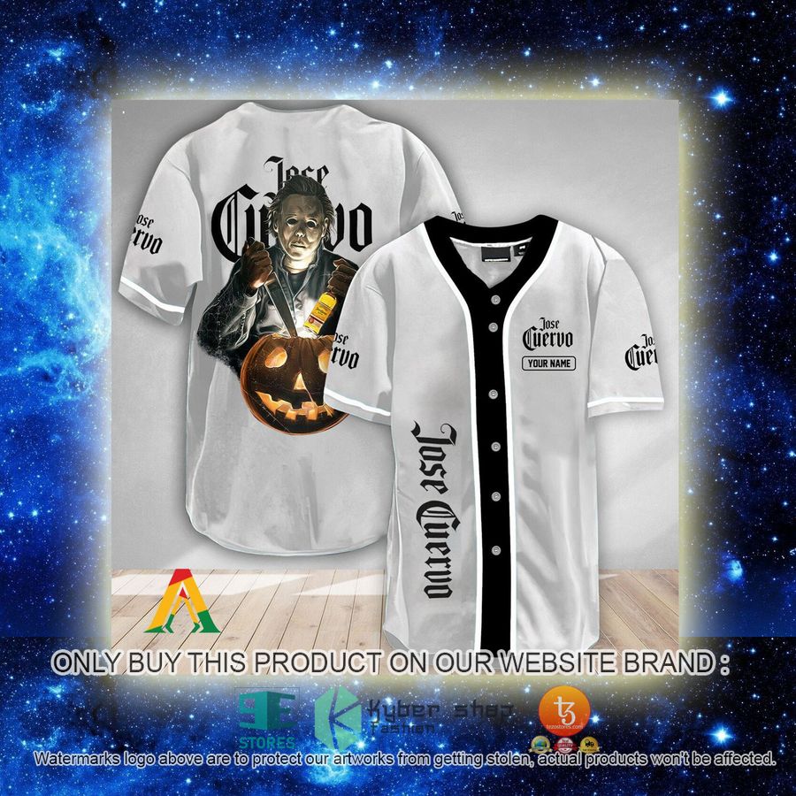 NEW Personalized Scary Michael Myers Pumpkin Jose Cuervo Baseball Shirt 2 personalized scary michael myers pumpkin jose cuervo baseball jersey 2 9418