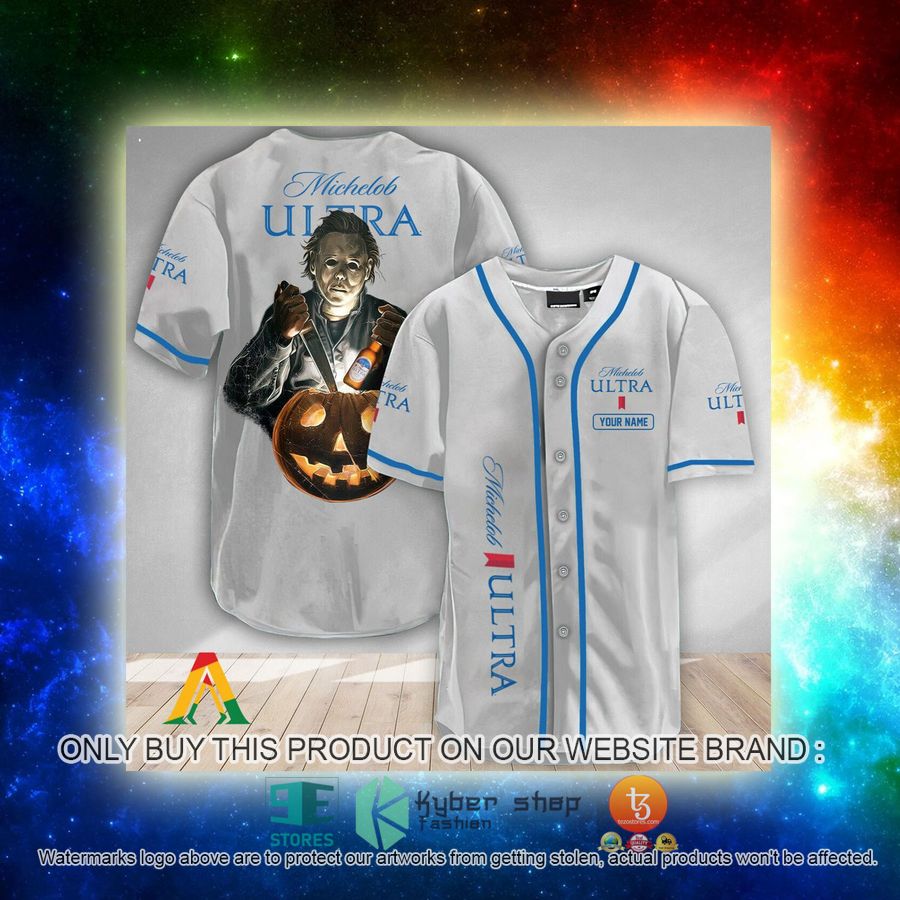 NEW Personalized Scary Michael Myers Pumpkin Michelob ULTRA Jersey 3 personalized scary michael myers pumpkin michelob ultra jersey 3 18445