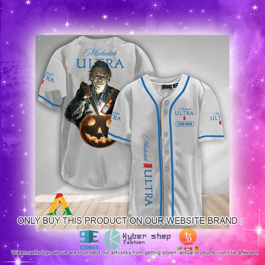 NEW Personalized Scary Michael Myers Pumpkin Michelob ULTRA Jersey 4 personalized scary michael myers pumpkin michelob ultra jersey 4 20123