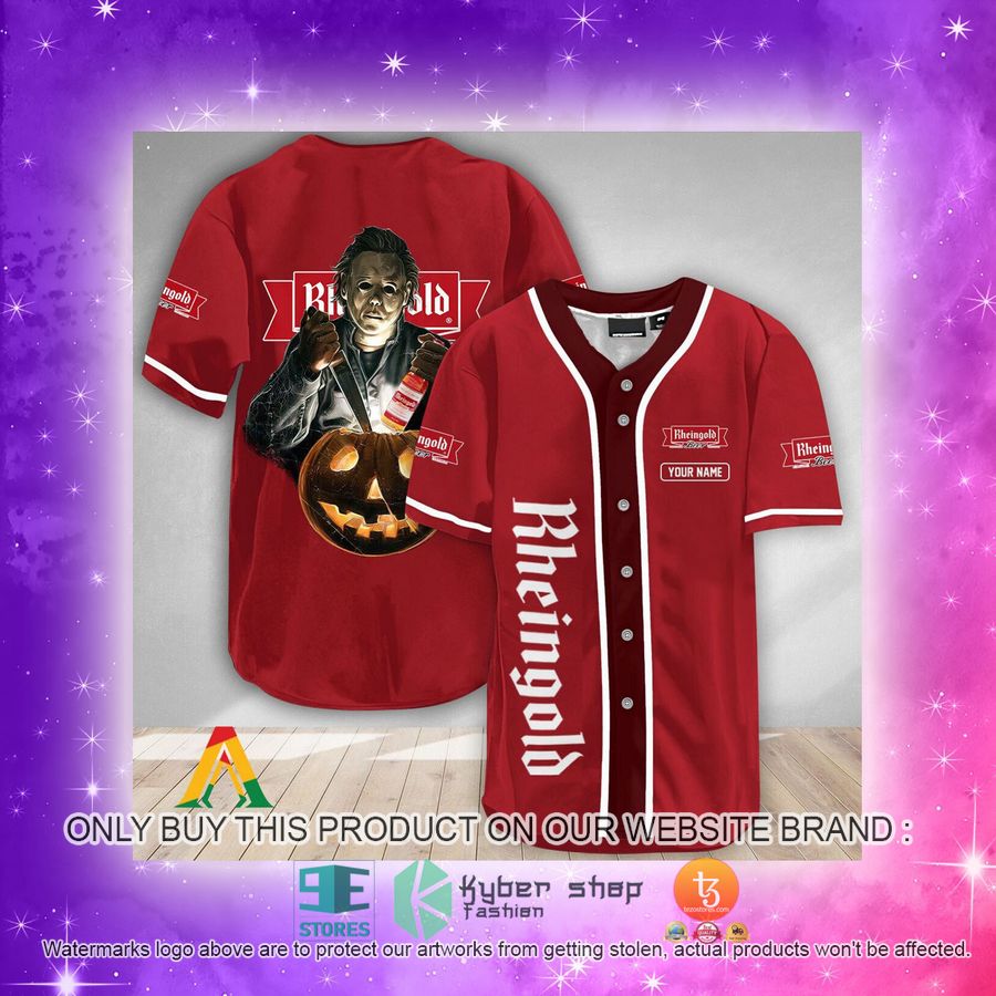 NEW Personalized Scary Michael Myers Pumpkin Rheingold Baseball Shirt 4 personalized scary michael myers pumpkin rheingold baseball jersey 4 51258