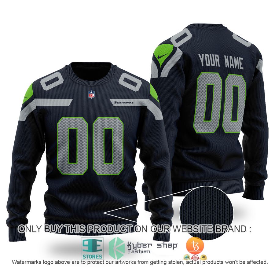 personalized seattle seahawks nfl black sweater 1 86600