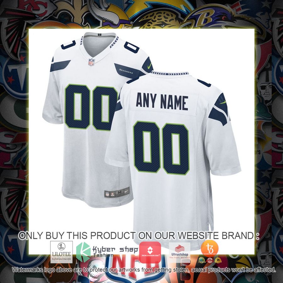 HOT Seattle Seahawks Nike White Personalized Football Jersey 1 personalized seattle seahawks nike white football jersey 1 13264