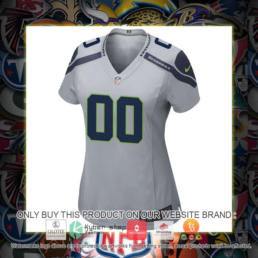 HOT Seattle Seahawks Nike Women's Alternate Gray Personalized Football Jersey 2 personalized seattle seahawks nike womens alternate gray football jersey 2 13876
