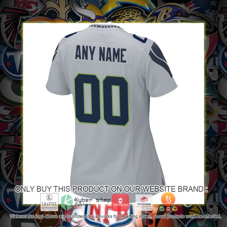 HOT Seattle Seahawks Nike Women's Alternate Gray Personalized Football Jersey 3 personalized seattle seahawks nike womens alternate gray football jersey 3 53080