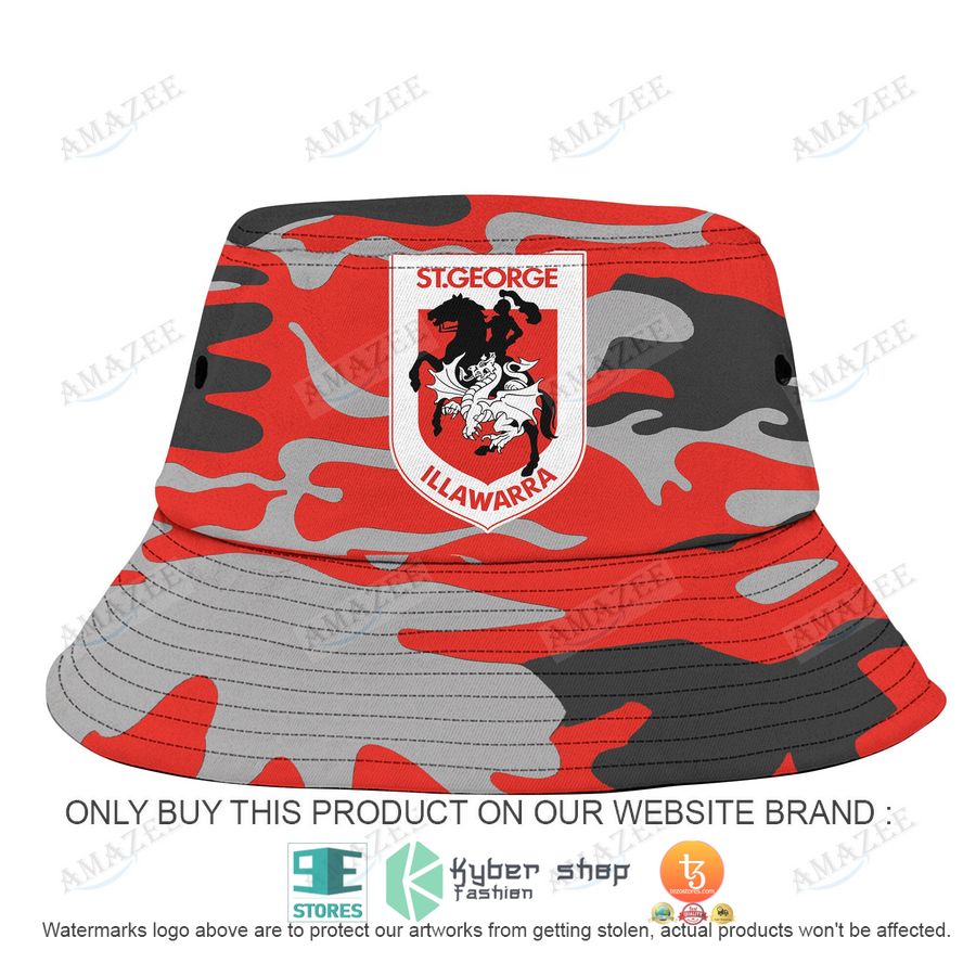 personalized st george illawarra dragons camo bucket hat 1 69176