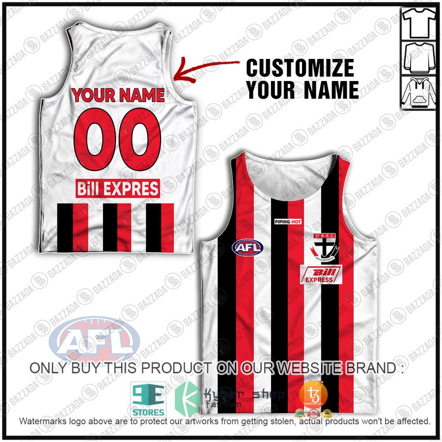 personalized st kilda saints football club vintage retro afl guernsey bill express tank top 1 25391