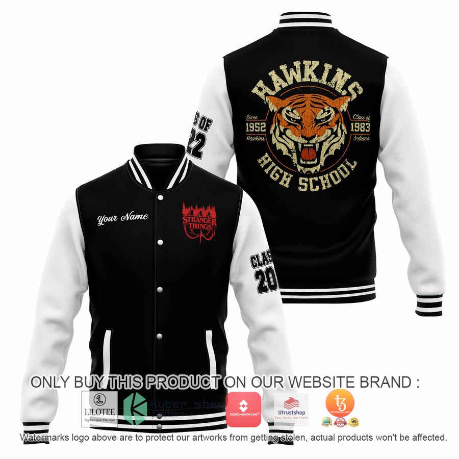 personalized stranger things hawskin high school baseball jacket 1 80716