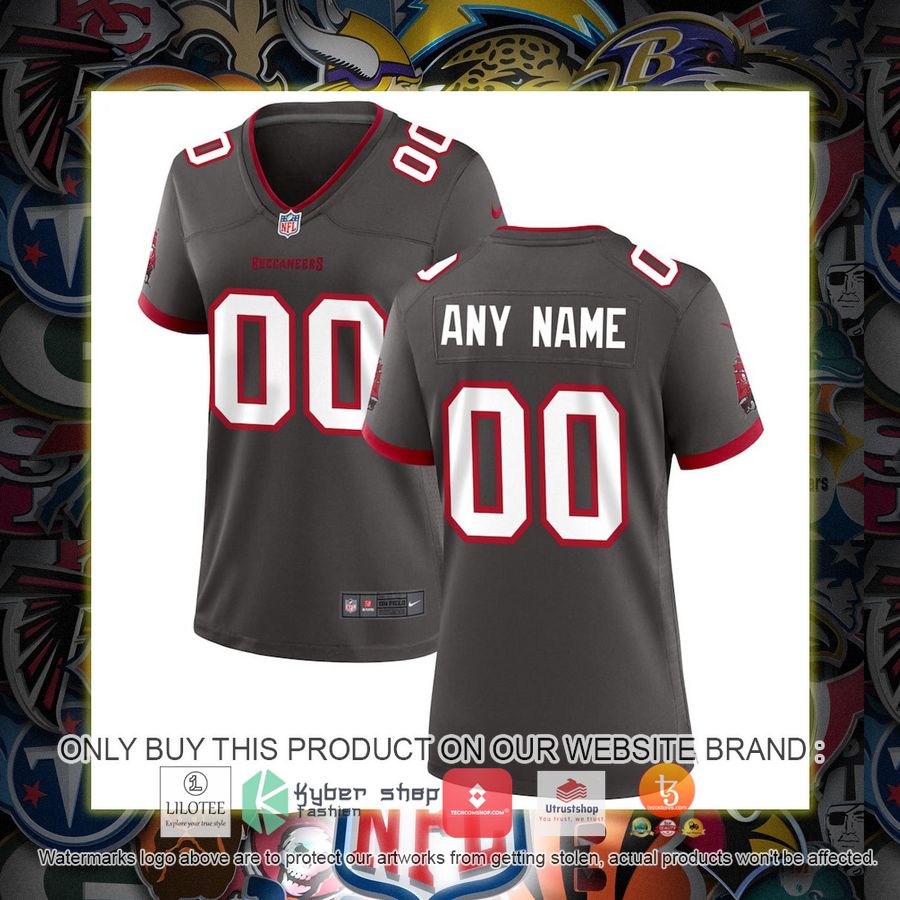 personalized tampa bay buccaneers nike womens alternate pewter football jersey 1 13201