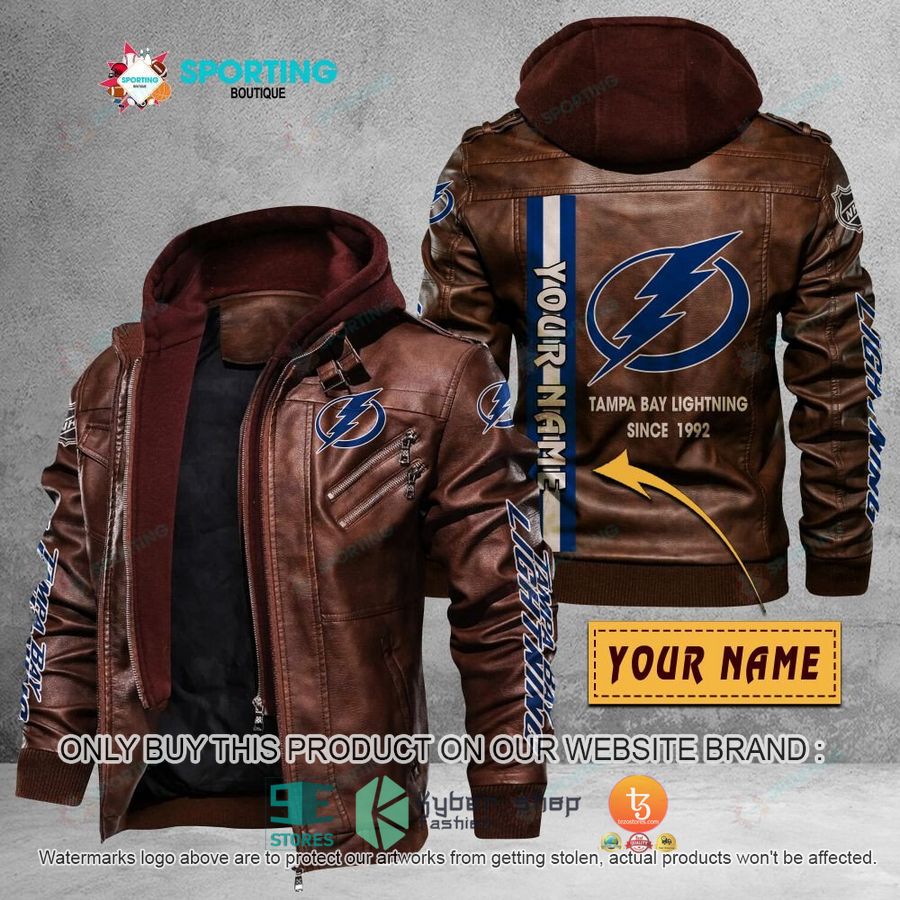 personalized tampa bay lightning since 1992 leather jacket 2 69204