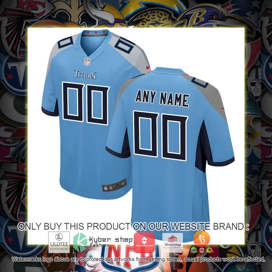 personalized tennessee titans nike alternate light blue football jersey 1 28697
