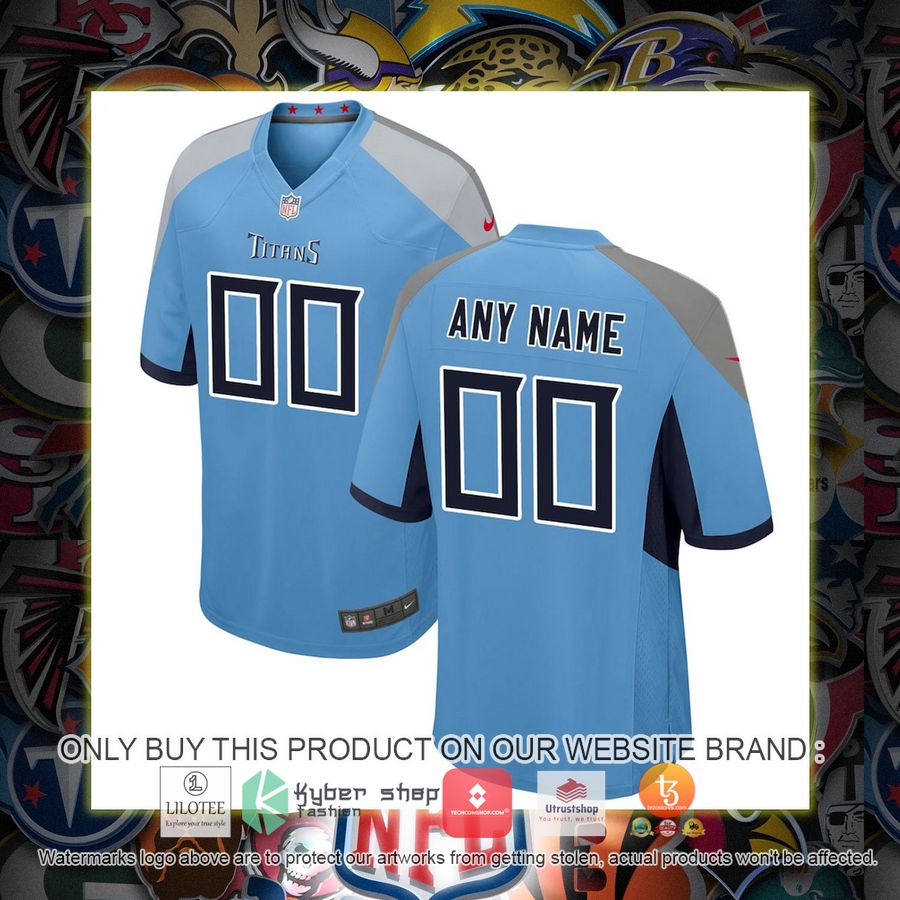 personalized tennessee titans nike youth alternate light blue football jersey 1 86980