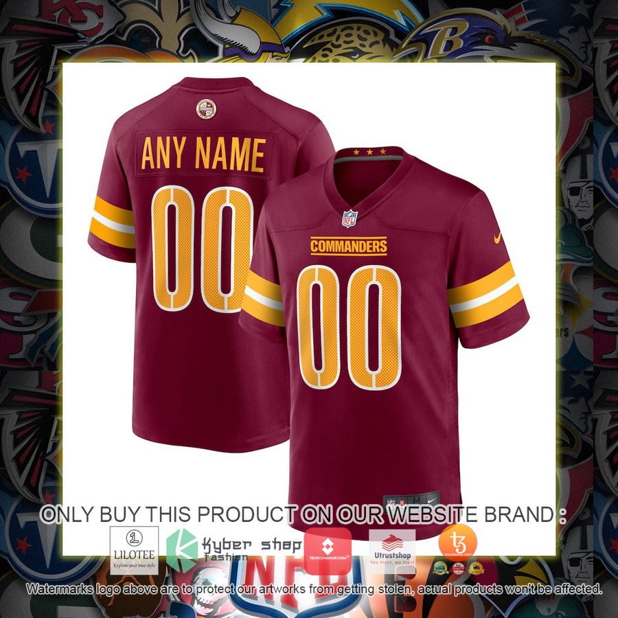personalized washington commanders nike game player burgundy football jersey 1 18998