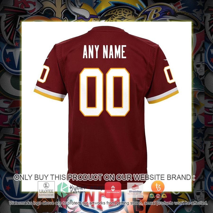 HOT Washington Football Team Nike Youth Burgundy Custom Football Jersey Shirt 3 personalized washington football team nike youth burgundy football jersey 3 27896