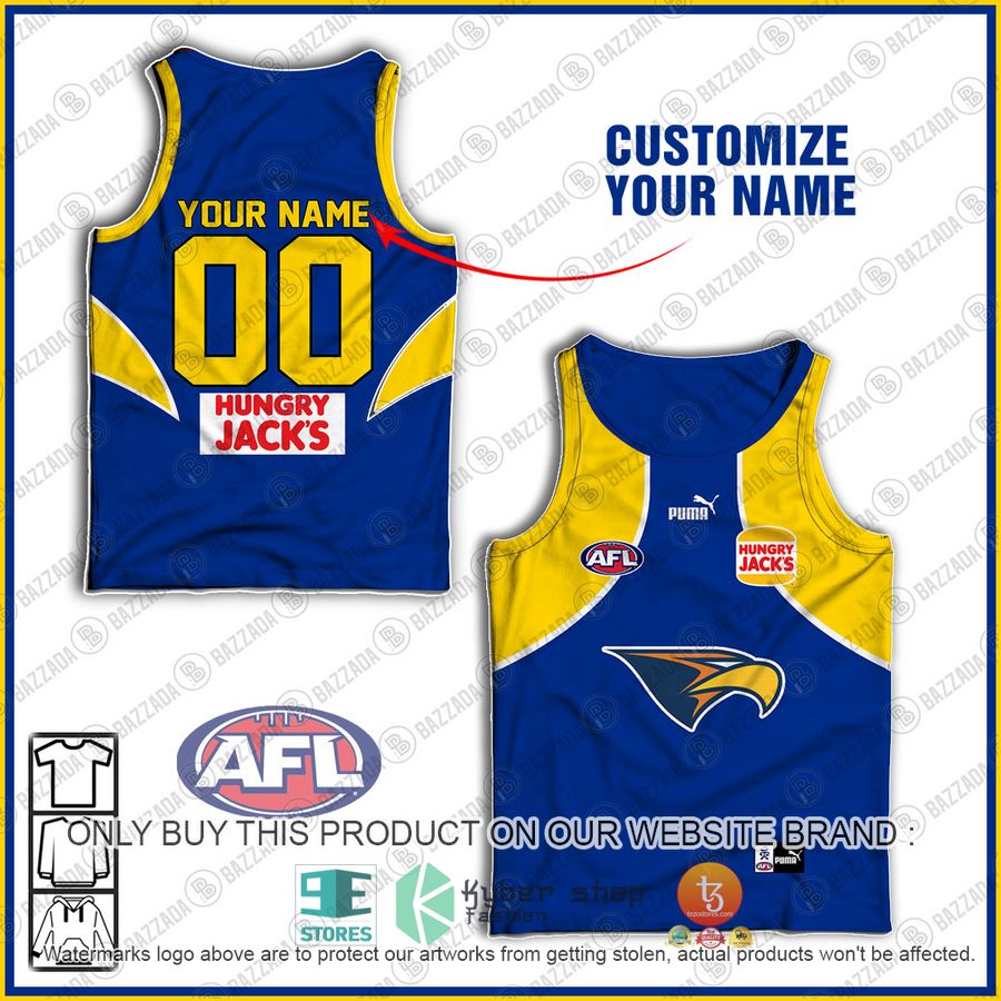 personalized west coast eagles football club vintage retro afl guernsey hungry jacks tank top 1 33271