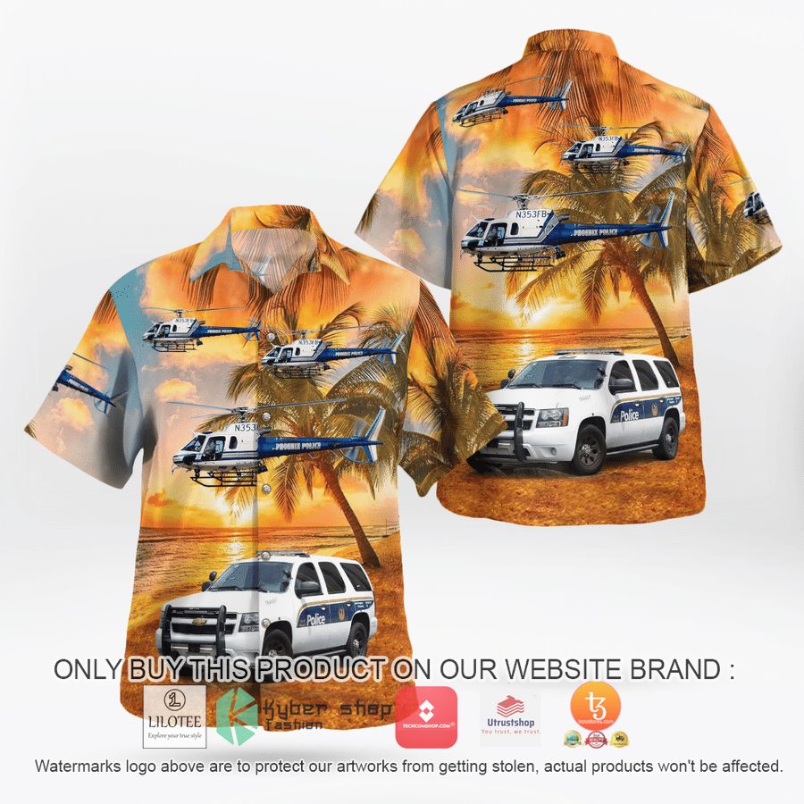 phoenix police department eurocopter as350 b3 n353fb car hawaiian shirt 1 72006