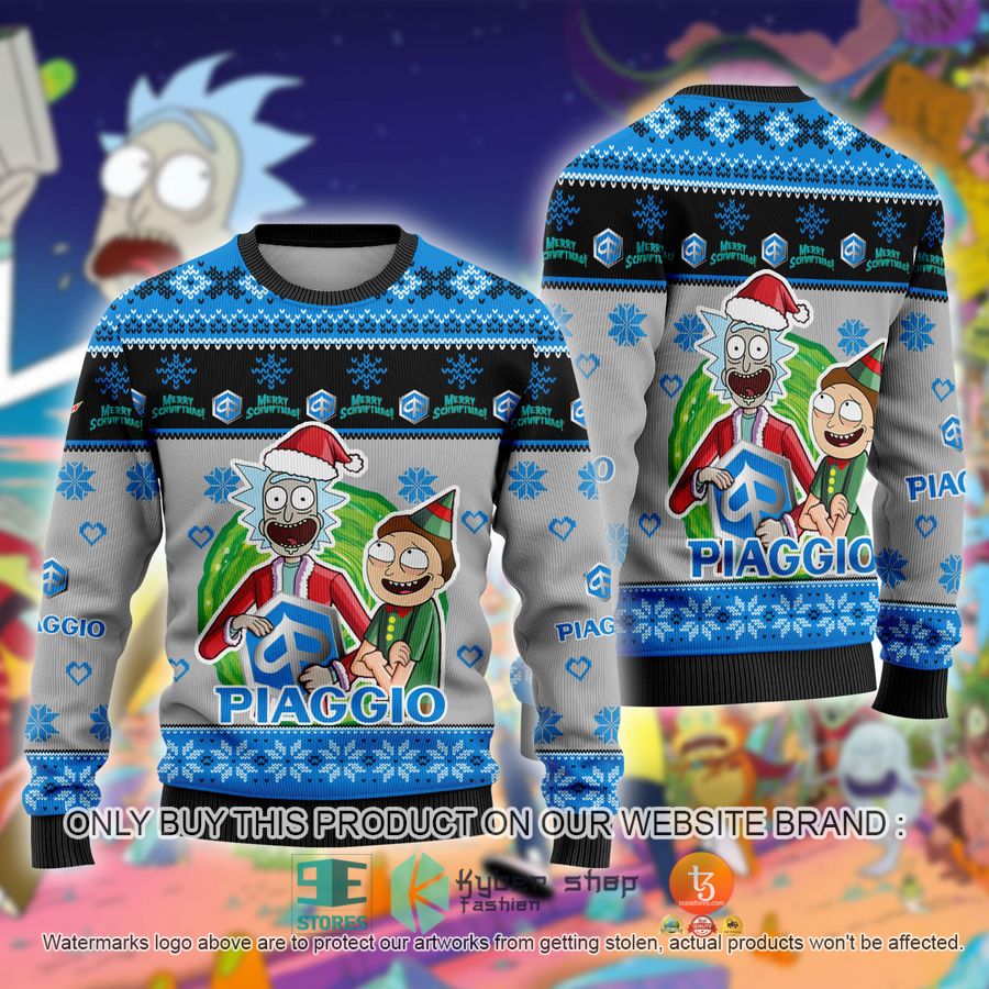 piaggio car rick and morty ugly christmas sweater 1 54518
