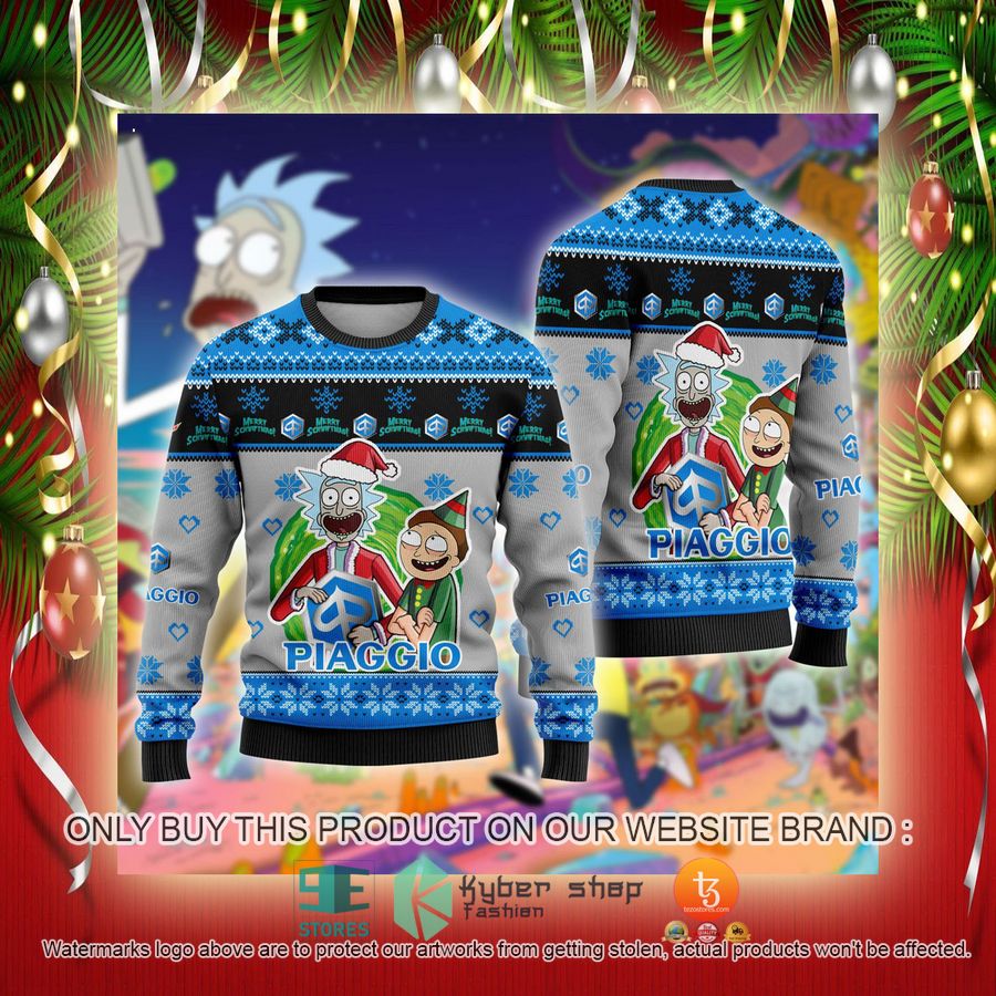 NEW Piaggio Car Rick and Morty Sweatshirt 2 piaggio car rick and morty ugly christmas sweater 2 75443