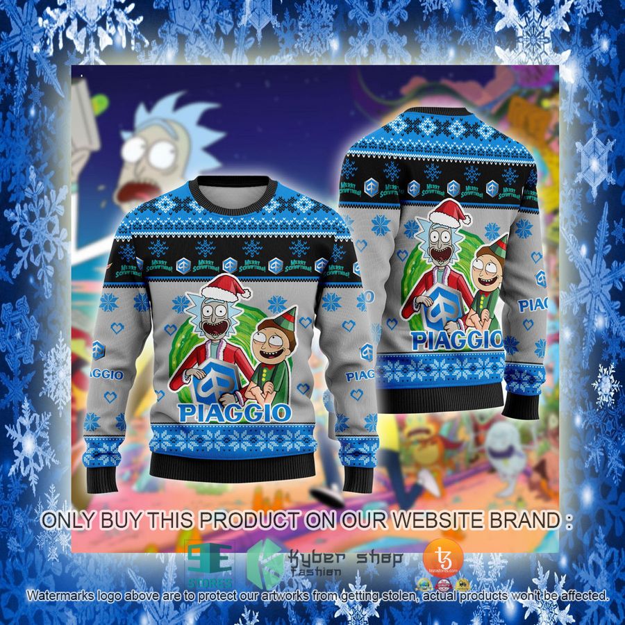 NEW Piaggio Car Rick and Morty Sweatshirt 3 piaggio car rick and morty ugly christmas sweater 3 88157