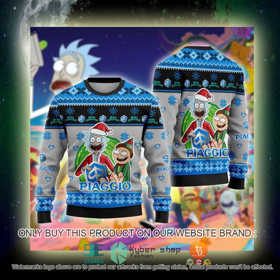 NEW Piaggio Car Rick and Morty Sweatshirt 4 piaggio car rick and morty ugly christmas sweater 4 30102