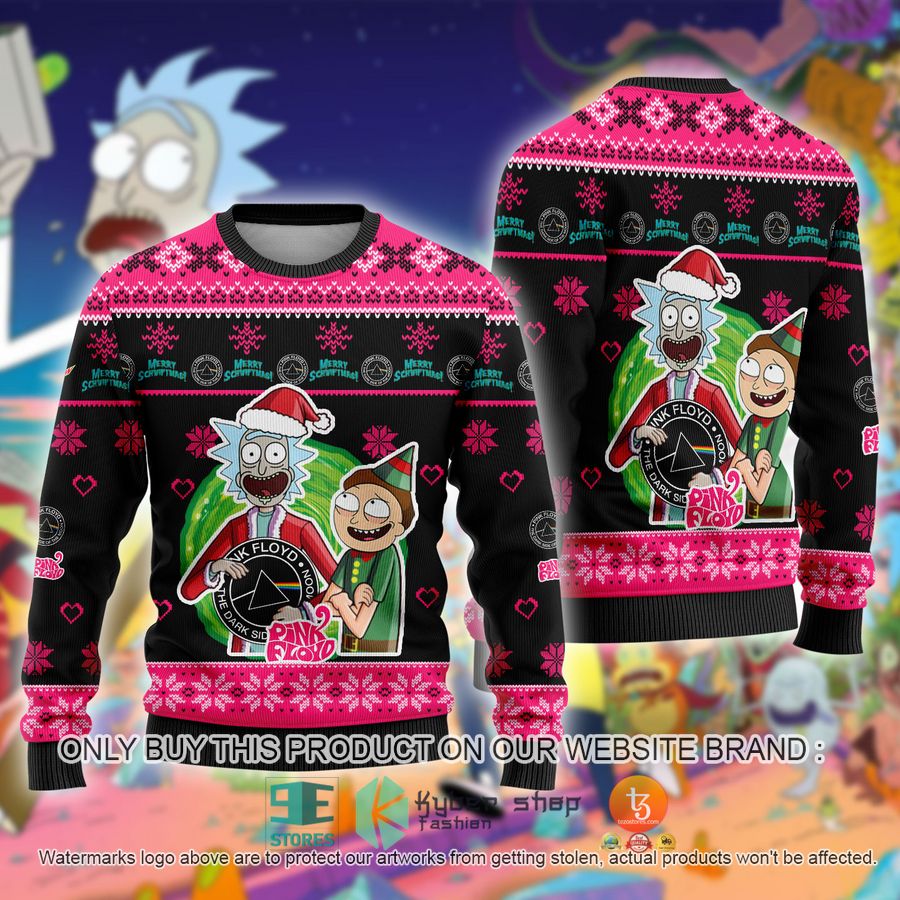 pink floyd band rick and morty ugly christmas sweater 1 83843