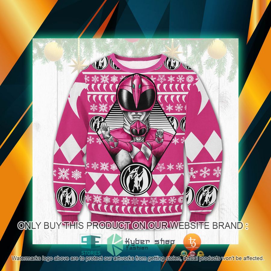 pink power rangers ugly sweater 1 12388