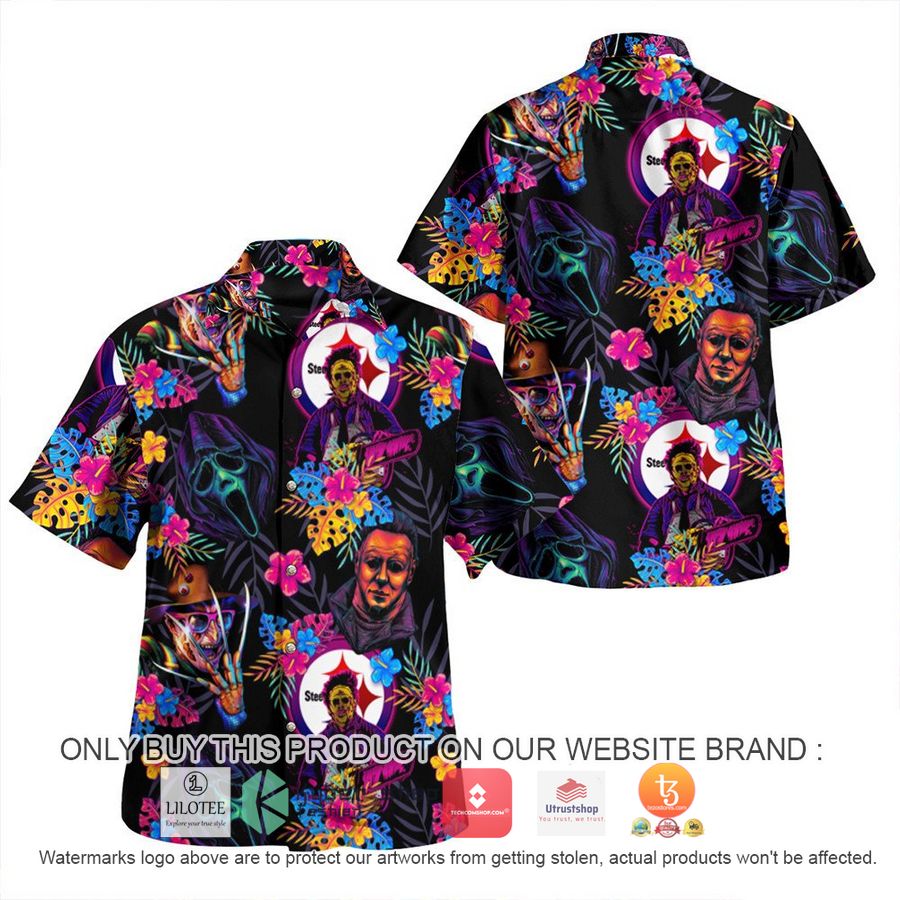 pittsburgh steelers horror character halloween hawaiian shirt 1 74644